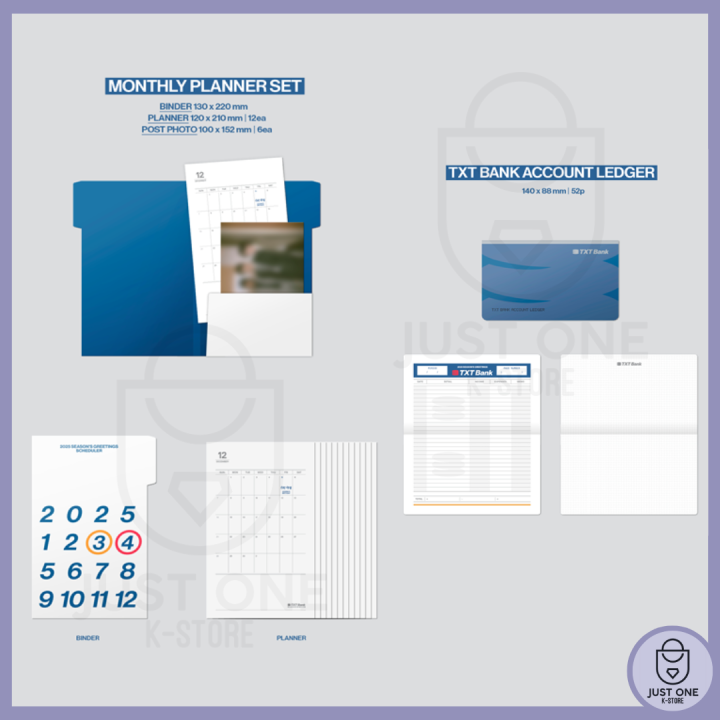 TXT - Season´s Greetings 2025 - Planer mensual + Cuenta de banco
